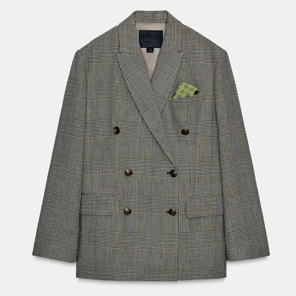 Zara Jackets & Blazers - NEW! Zara Plaid Wool Oversized Blazer Size S